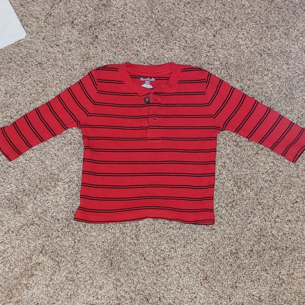 18m red striped long sleeve shirt